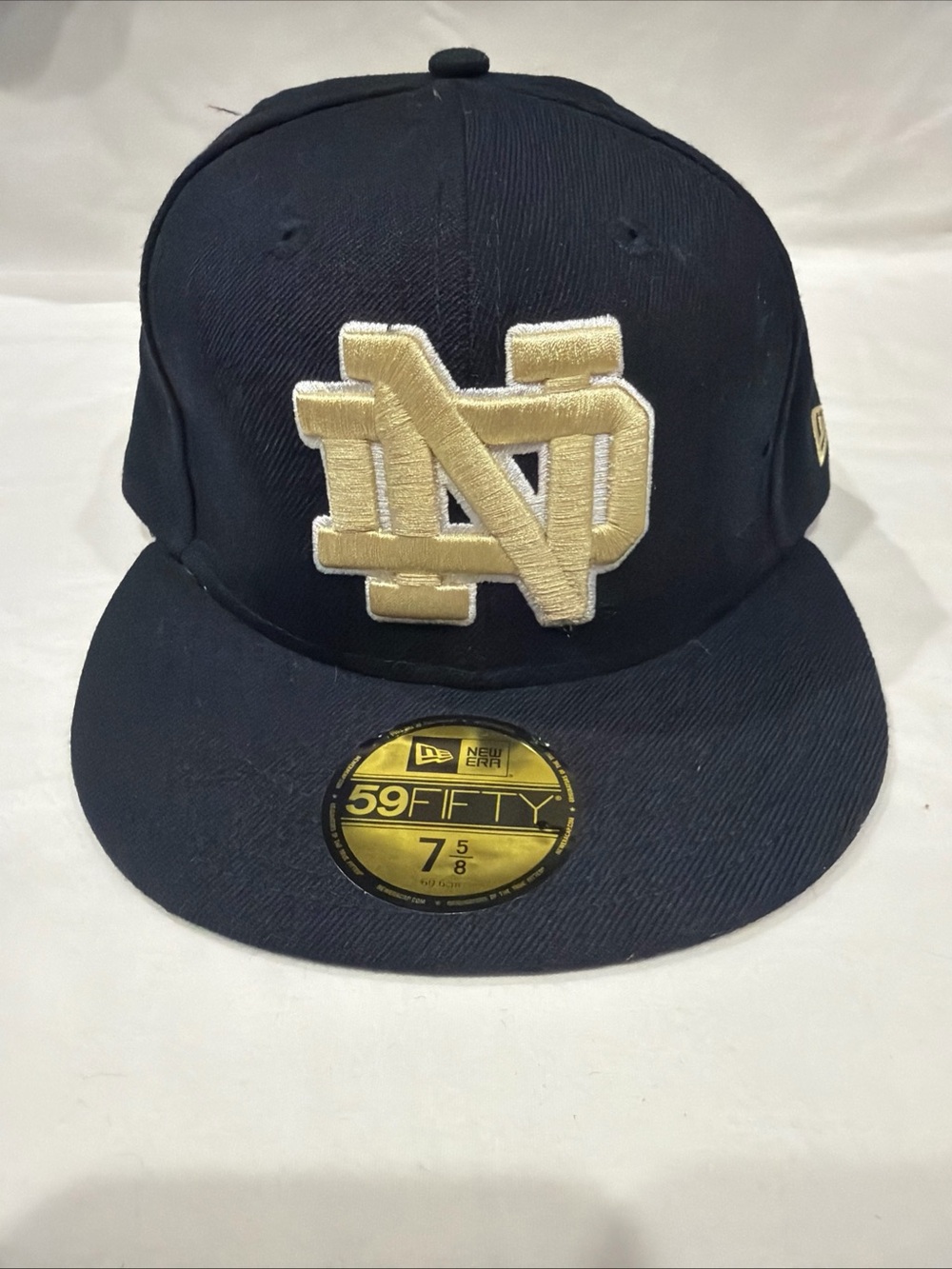 New Era Navy and Gold 59FIFTY Fitted Cap with Embroidered ND Logo